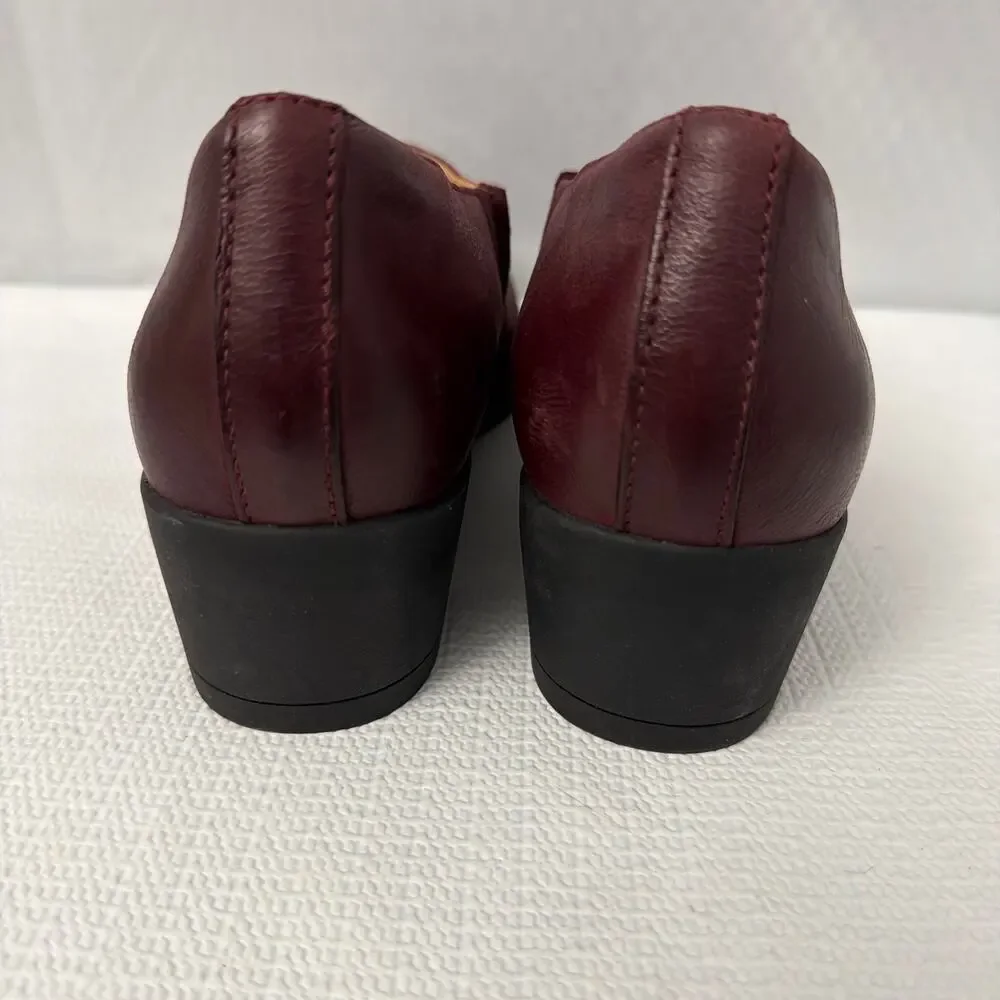 Dansko Shoes Womens Size 9 Camdyn Wine Red Leather Slip On Block Heels 39